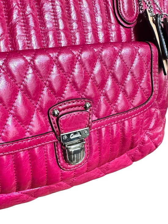 Coach Madison Maggie Quilted Leather Tote Pink Fuchsia Shoulder